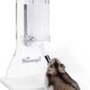 Niteangel 80ml Hamster Water Bottle with Stand No Drip Gerbil Water Feeder Dispenser for Hamster Gerbils Mice Degus Lemming Hedgehog Small-Sized Pet (Clear & White)