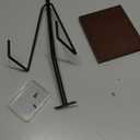 Picture Stands for Display Metal Frame Wooden Base Plate Holder for Display Wooden Base Black Picture Frame Easel Stand for Home Office Tabletop Book Platter Photo Plaque Holder