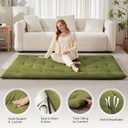 Mollydot Japanese Floor Futon Mattress Full Size 54"x 75", Foldable Bed Mattress, Portable Tatami Mat Sleeping Pad, Folding Futon Cushion, Roll Up Floor Lounger for Guest Room Dormitory (Green)
