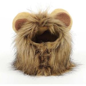 Lion Mane for Dog, Lion Mane Costume for Dog Cat, Adjustable Cute Pet Halloween Costumes Birthday Party Cosplay Apparel (Brown, Large)