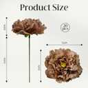 20 Pcs Artificial Flower Peonies, 5" Silk Fake Peonies with 6" Stems No Leaf, Faux Peonies Flowers for Decoration Wedding Home Party Centerpiece Decor Floral Art (Coffee)