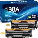 138A W1380A (with Chip) Compatible Toner Cartridges Replacement for HP 138A W1380A 138X W1380X Compatible for HP Pro 3001dw 3001dn MFP 3101fdw 3001fdw Printer (Black, 2-Pack)