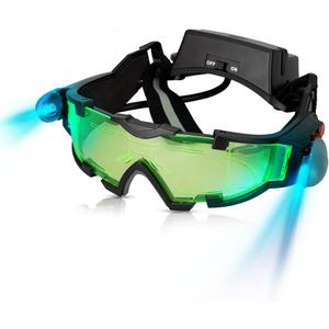 AGM Kids Night Vision Goggles, Adjustable Spy Gear Night Mission Goggles with Flip-Out Lights Green Lens