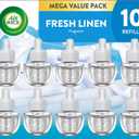 Air Wick Plug in Scented Oil Refill, 10ct, Fresh Linen, Air Freshener, Essential Oils, Eco Friendly Pack