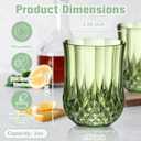 12 PCS 3 oz Mini Vintage Shot Glasses Green Plastic Crystal Tequila Glasses Vodka Glass Set Small Whiskey Glasses Espresso Shot Cups Clear Disposable Liquor Cups for Party Engagement Wedding Birthday