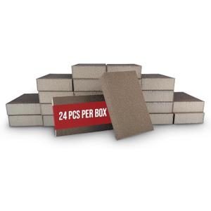 Virginia Abrasives 5 x 3 x 1 Medium/Fine Grit Assortment Sanding Sponge Blocks - Washable and Reusable Sandpaper Foam Pads Perfect for Finishing Drywall, Wood, Metal,Glass, Wet and Dry -24 Pcs Pack (Straight Edge)