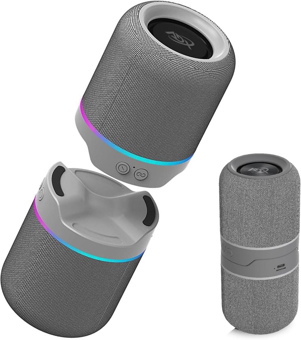 ADX True Wireless Stereo Split Speakers Detachable Wireless 5.3 System with Dual 52mm Drivers for Immersive Cinematic Audio & Clear Outdoor Volume (Gray)