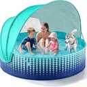 Jasonwell Kiddie Baby Pool with Canopy - Foldable Infant Toddler Kids Pool with Shade Baby Beach Essentials Tent Swimming Wading Pools for Toddlers 1-3 + Kids Dogs Ball Pit Backyard Water Play G, 79"