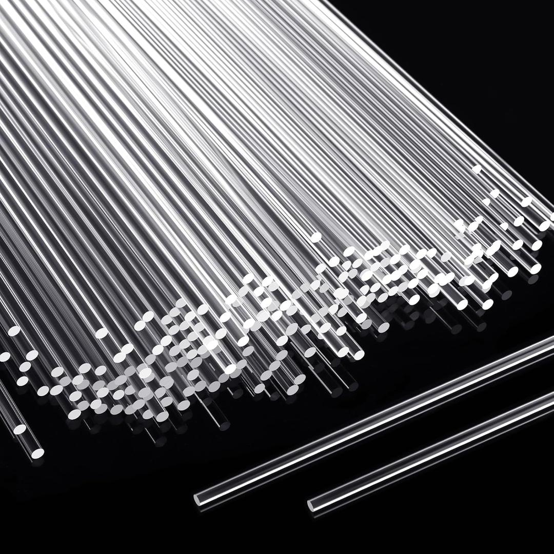 Zopeal 200 Pcs Acrylic Lollipop Sticks Clear Cake Pops Rods Cake Topper Candy Cupcake Treat Stick for Wedding Chocolate Cookie Dessert Handmade DIY Crafts Party Decor Gardening(10 x 0.12 Inches,Clear)