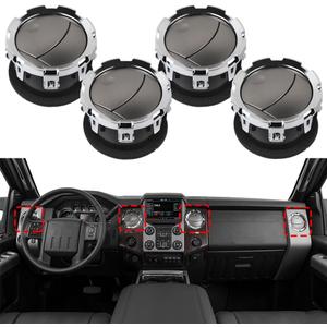 4 PCS Dashboard Air Conditioning AC Heater Vent Interior Set silver Compatible with Ford F250 F350 F450 F550 2011-2016 Replaces DC3Z-19893-BA DC3Z19893BA