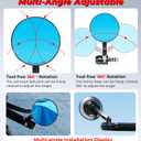 2 x VAZESWIN Aluminum Alloy Rainproof Motorcycle Bar End Mirrors, CNC Machined Anti-Glare Blue Lenses Motorcycle Rear View Mirrors, Foldable Multi-Angle Adjustable Fit for 12-18mm Handlebar Inner Diameter