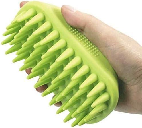 Pet Silicone Shampoo Brush for Long & Short Hair Medium Large Pets Dogs Cats,Shower Wash Curry Brush,Dog hair Products Accessories Dog Back Massage for Long & Short Hair Small Large Pets Dogs(Green)