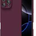 oakxco for iPhone 16 Pro Max Case Silicone Rectangle Edge Quare Corner, Y2k Soft Rubber Gel Cute Phone Case for Women, Girly Aesthetic Trendy Unique Design with Camera Cover, Burgundy Wine (16 Pro Max, Burgundy)