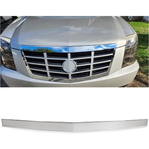 ECOTRIC Hood Molding Trim Compatible with 2007-2014 Cadillac Escalade Replacement for GM1235107 15907251 Hood Moulding Chrome Plastic