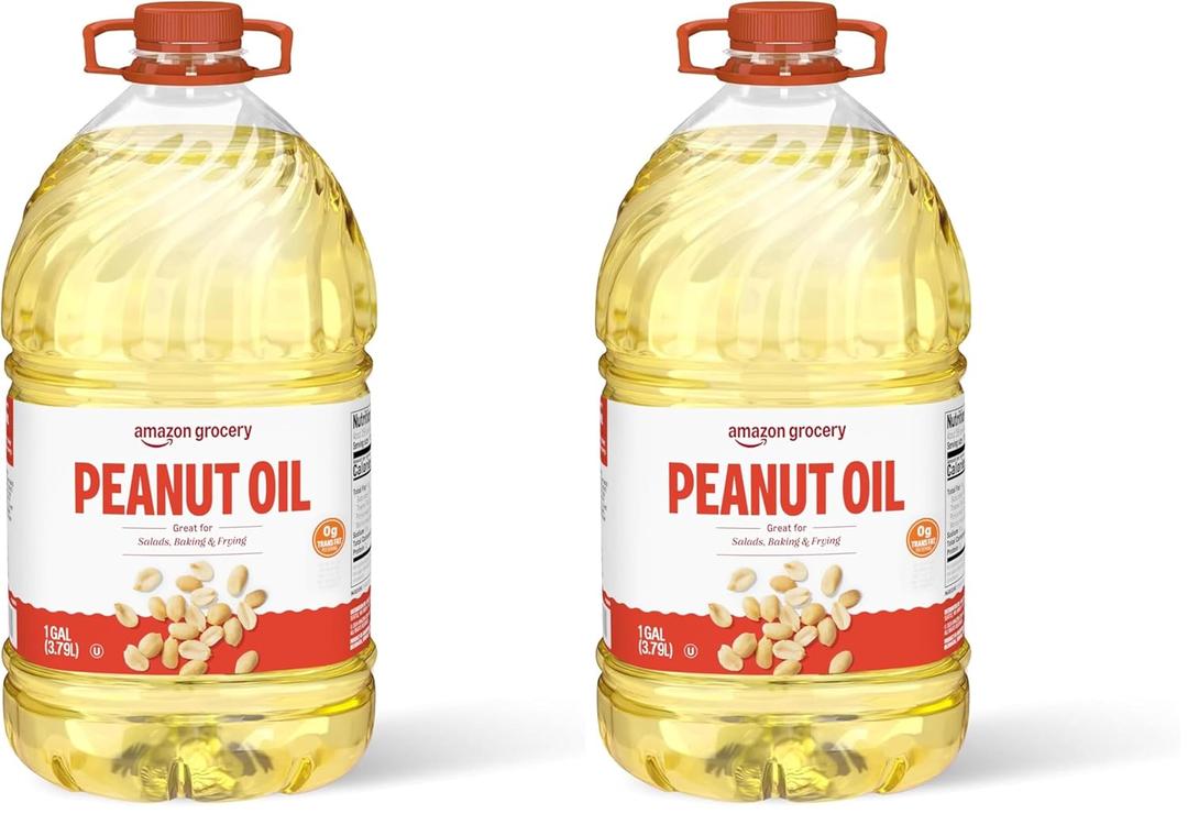 Amazon Grocery, Peanut Oil, 128 Fl Oz, Pack of 2 (Previously Amazon Fresh, BB 01 Aug 2025