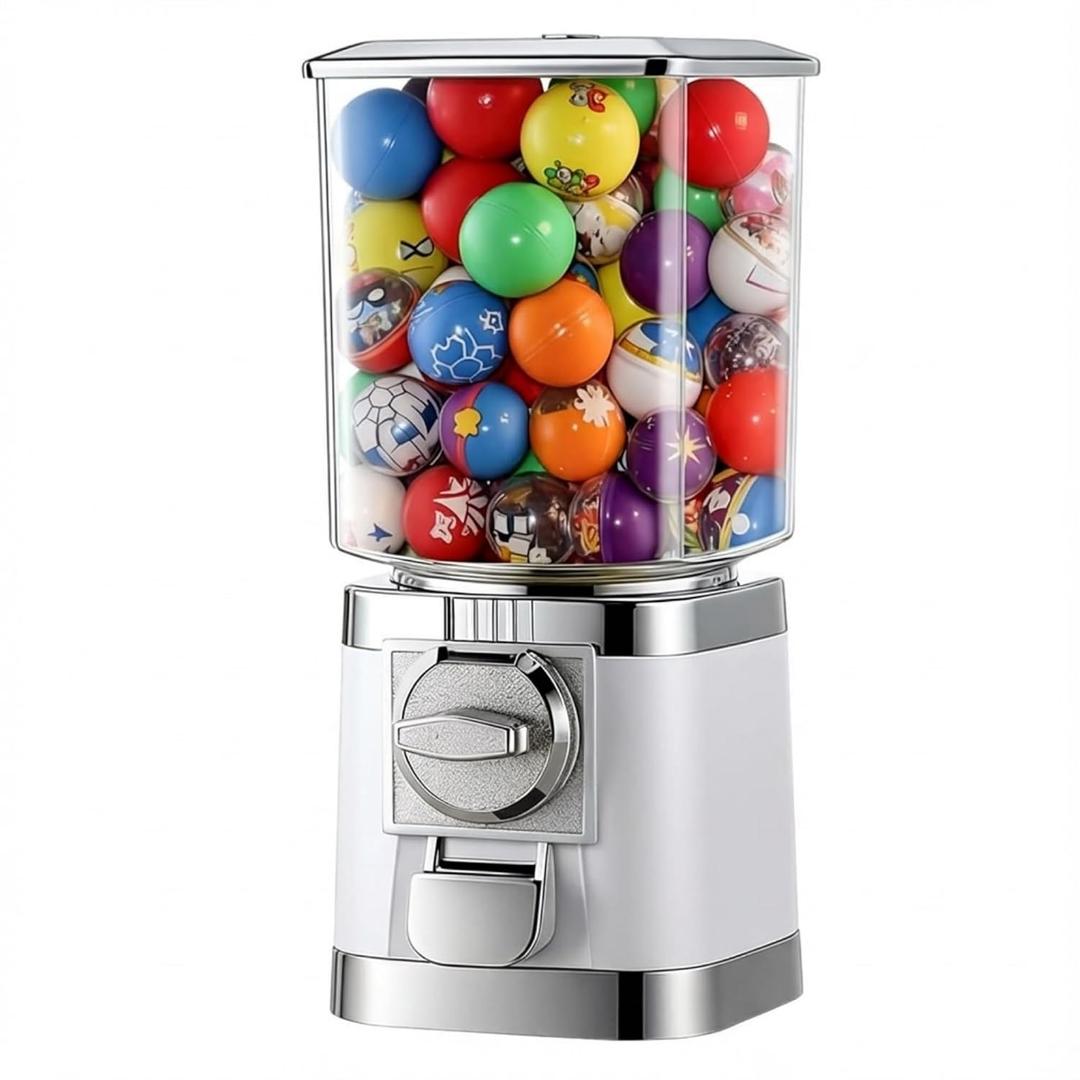 Lounsweer Gumball Machine 25-Cent Capsule Vending Machine 17 Hold 150 Capsule Coin Operated Bouncy Balls Dispenser Commercial Large Capacity Gum Ball Dispenser for Prize Retail Store Amusement Park