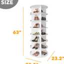 SpaceAid 7 Tier Rotating Shoe Rack Tower, Spinning Shoe Display Lazy Susan, Revolving 360 Shoe Rack Storage Round Carousel, Vertical Handbag Rotate Shoes Closet Organization (7-Tier White)