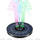 VIVOSUN Solar Fountain, 4W Solar Water Fountain with Upgraded Glass Panel, Built-in Battery, 7 Nozzles, Colored LED Lights, Outdoor Solar Fountain Pump for Bird Bath, Pond, Pool, Fish Tank, Garden