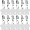 12 Pack Tablecloth Weights, Table Cloth Pendant Stones with Metal Clips, Heavy Marble Tablecloth Hangers, Stainless Steel Table Covers Clamps for Decoration, Outdoor, Picnic, Family Dinner Party