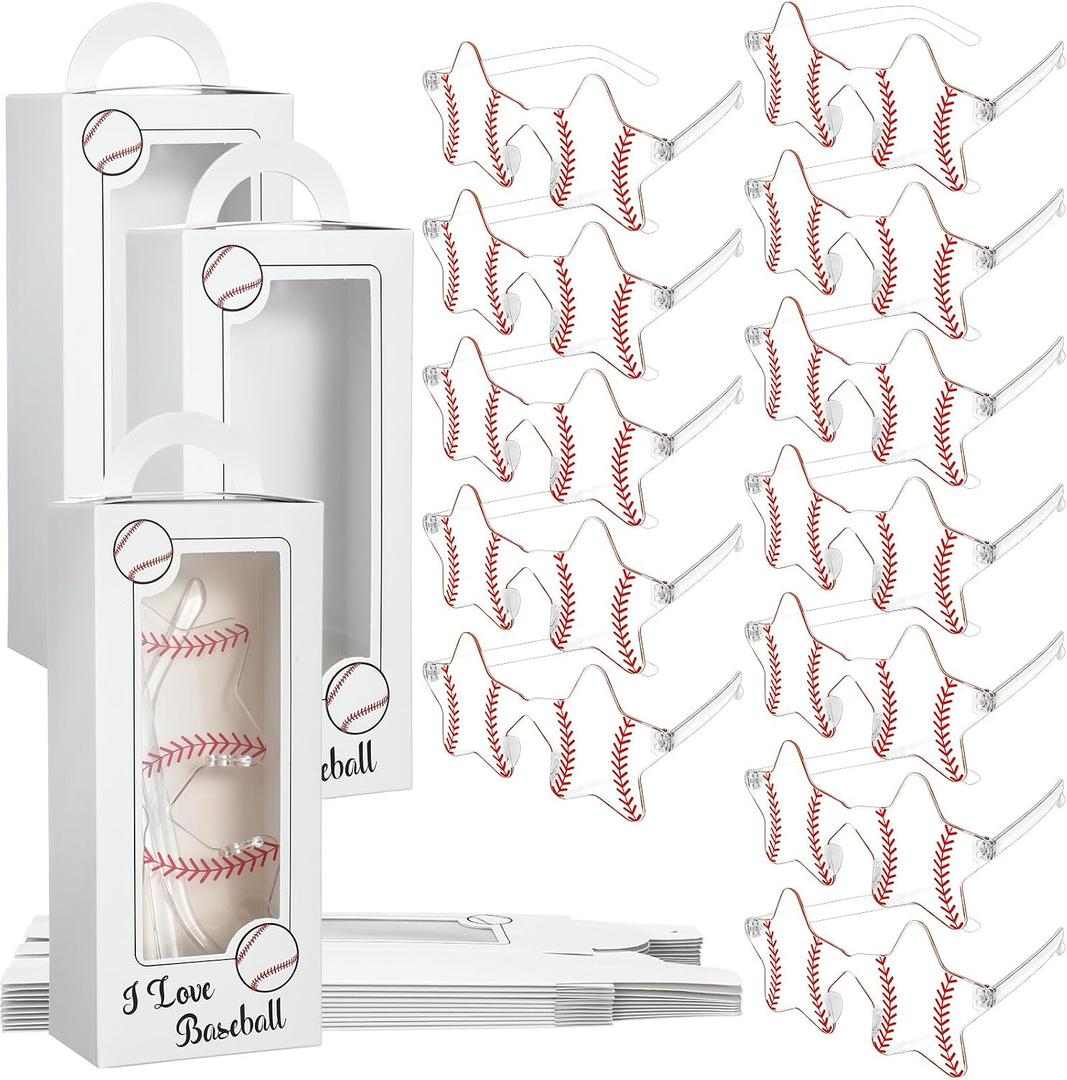 Copkim 12 Sets Softball Baseball Basketball Party Favors Star Glasses with Gift Boxes for Team Sport Player Coach Gifts