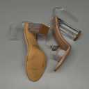 Cape Robbin Maria-2 Nude Clear Block High Heel Transparent Open Toe Pumps 6