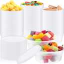 Thenshop 100 Pcs 8 oz Deli Containers with Lids Food Storage Plastic Snack Freezer Containers for Food Soup Yogurt Ice Cream Juice