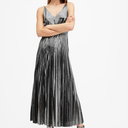 SPARK 2-IN-1 PLEATED MAXI DRESS, Small