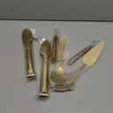 Gisly Gold 12 Pieces Serving Utensils Include Large Serving Spoons,Slotted Serving Spoons,Serving Forks,Serving Tongs,Appetizers Tongs,Soup Ladle and Pie Cake Server for Buffet Catering