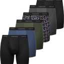 Athletic Men's Underwear Boxer Briefs 6" Moisture Wicking Underwear for Men Pack, Anting Chafing, Fly (3pattern/Grey/Green/Black)