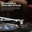 Retrolife® Turntables Belt-Drive Record Player with Wireless Output Connectivity Vinyl Player Support 33&45 RPM Speed Phono Line USB Digital to PC Recording MM Cartridge&Counterweight Bark Brown