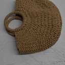 Frienda Straw Tote Bag Summer Beach Bag Handmade Straw Rattan Woven Handbag for Women Travel (12.6 x 7.87 x 8.66 Inch, Khaki)