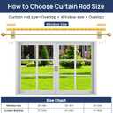ENJOYBASICS No Drill Curtain Rods for Window 28 to 47 Inches, 5/8 Inch Diameter Renter Friendly Drapery Rod with Adhesive Brackets without Drilling, Adjustable from 27 to 52 Inches, Gold