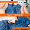Polecasa Extra Heavy Duty Large Diamond Mesh Laundry Bags with Drawstring Closure & ID Tag, 2 Pack 24 x 36 inches Washable Storage Bag for College, Travel, Sports, Dorms, Blue