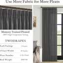 Charcoal Grey Linen Curtains 102 Inches Long for Living Room Pinch Pleated Drape with Hooks Rings for Track System Light Filtering Gray 102 Inch Curtain for Bedroom Sliding Patio Door 2 Panels 50x102