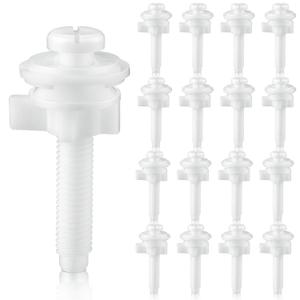 Jetec 2 Pack Toilet Seat Screws Kit, Plastic Bolts Nuts & Washers | Durable plastic bolts, nuts and washers replace worn toilet seat hardware, fit most seats, resist rust, and install easily