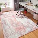 5x7 Pink Washable Area Rug for Living Room Bedroom, Modern Abstract Non-Slip Rugs, Low Pile Soft Stain Resistant Carpet for Dining Room, Office, Dorm Decor