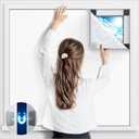 Magnetic Blackout Window Cover, 54" x 58" Portable Blackout Curtains for Bedroom, No Drill Windows Shades & Black Out Blinds, Temporary Black Out Shades for Window Film Nursery Travel RV - White