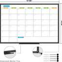 JILoffice Dry Erase Calendar Whiteboard 48 X 36 Inch - Magnetic White Board Calendar Monthly, Black Aluminum Frame Wall Mounted Board for Office Home and School