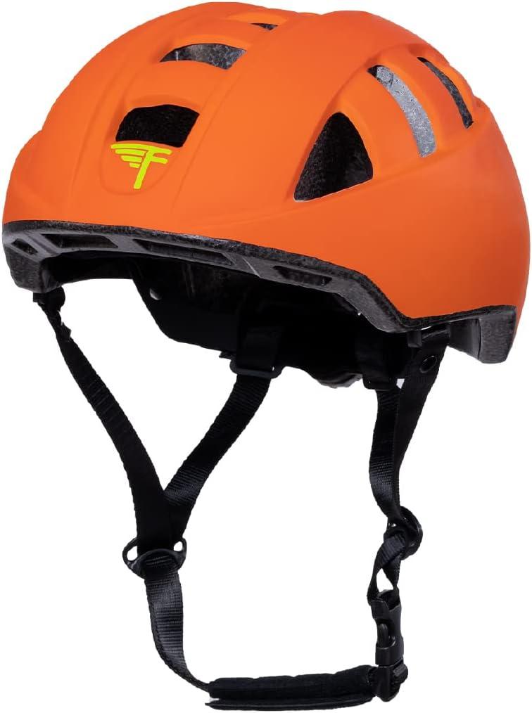 Flybar Kids Bike Helmet - Dual Certified Adjustable Dial, Lightweight Skateboard Helmet, Roller Skating, Pogo, Electric Scooter, Snowboard, Youth and Toddler Helmet, Boys & Girls 3-14 (Medium, Orange)