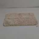 Non-Slip Bath Rug, Extra Soft Microfiber Bedroom Shag Carpet with Anti-Slip Backing, Water/Dust Absorbent Fast Dry Shower Mat, Sound Insulated Stairs Pad, Machine Washable (Ivory,12 x 19 Inches)