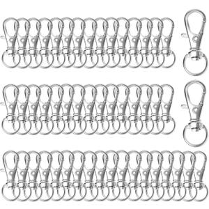 Swivel Snap Hooks Premium Metal Lobster Claw Trigger Clasps for Lanyard Keychain Rings Bag Purse Tag Jewelry Making DIY Crafts (Length: 1.26inch(32mm) Inside width: 0.39inch(10mm) 50pcs Silver)