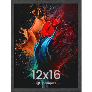 upsimples 12x16 Picture Frame, Wall Gallery Photo Frames with Engineered Wood, Black 1 Pack