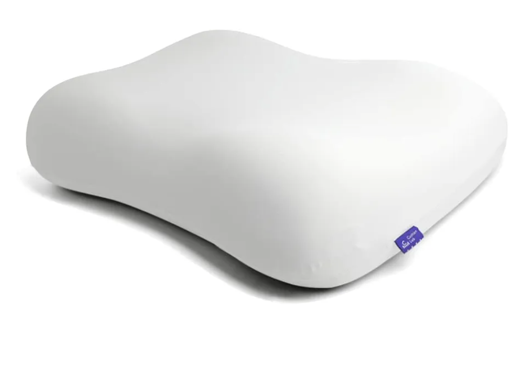 C CUSHION LAB Deep Sleep Pillow, Patented Ergonomic Contour Design for Side & Back Sleepers, Orthopedic Cervical Shape Gently Cradles Head & Provides Neck Support & Shoulder Pain Relief - Calm Grey