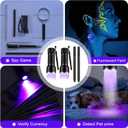 Tegeme 4 Invisible Ink Pen Set 2 Invisible Marker 2 Blacklight Flashlights with UV Black Light Markers Disappearing Ink Pen for Secret Notes Holiday Gifts Favors(21 LED)