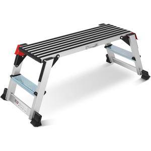 Work Platform, Aluminum Step Ladder, 40"12"20" Step Platform Non-Slip, Heavy Duty Folding Work Bench Capacity 330 LBS for Washing Vehicles, Cleaning, Painting, Decorating