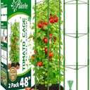 Riare 2 Pack 4 FT Tomato Cages for Garden- 48inches Heavy Duty Garden Stakes, Adjustable Tall Tomato Plant Support Tomato Trellis Cage for Pots, Raised Garden Bed, Climbing Vegetables Plants Flowers