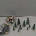 30Pcs Christmas Decorations Mini Christmas Trees, Artificial Christmas Tree Bottle Brush Trees with Wooden Base for Christmas Decor Christmas Party Home Table Craft (Silver,green)