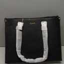 LOVEVOOK Lunch Tote Bag for Women, 15.6 Inch Laptop Bag with Insulated Lunch Compartment, Quilted Large Capacity Computer Handbag with Purse for Business, Work, Collage, Office, Casual, Jet Black