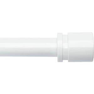 Byondeth Curtain Rods for Windows 16 to 144 Inches Adjustable Length 1 Inch Diameter Window Curtain Rod with Aluminium End Cap, White