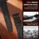 LETOID Leather Band Compatible with Apple Watch Ultra 3 /Ultra 2 /Ultra 49mm 46mm 45mm 44mm Bands, Women Men Vintage Genuine Leather Strap for iWatch Series 11 10 9 8 7 6 5 4, SE 3 2 1, Ultra 3 2 1 (Retro Black)